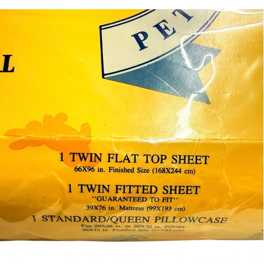 New Vintage 1987 Cannon Royal Family Beatrix Potter Twin Sheet  3pc Peter Rabbit